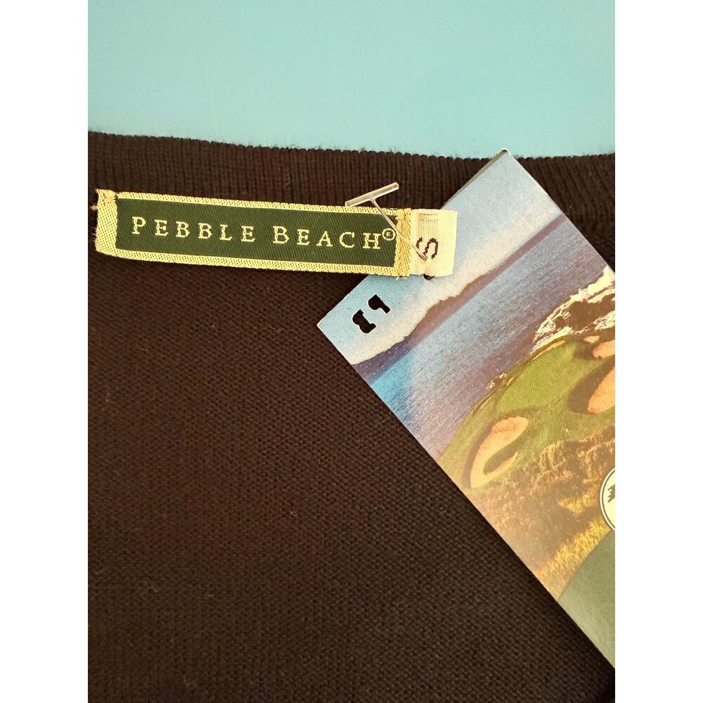 Pebble Beach ladies Golf V Neck Sweater S/M Black womens Performance Outdoor NEW - Picture 8 of 9